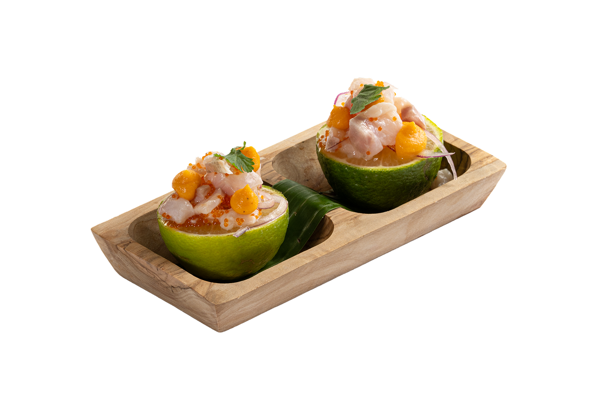 Ceviche de lubina sobre lima